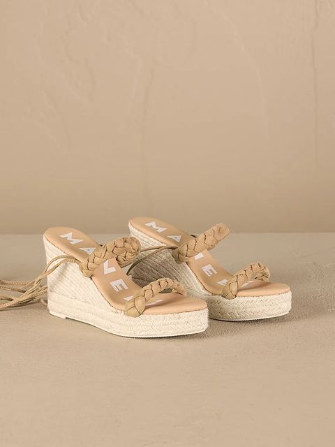 Manebi sandały zamszowe Hamptons Two Braided Bands Wedge Espadrilles - zdjęcie produktu nr 1