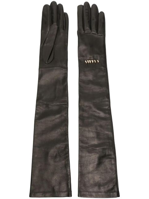 Lanvin Melodie elbow-length leather gloves - Black - zdjęcie produktu nr 1