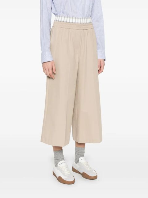 LOEWE cropped cotton trousers - Neutrals