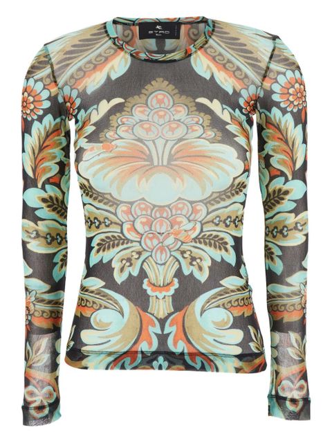 ETRO paisley-print mesh top - Black - zdjęcie produktu nr 1