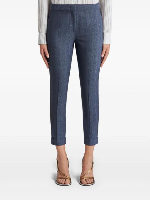 ETRO geometric-pattern tailored trousers - Blue