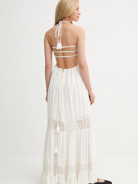 Answear.LAB sukienka kolor biały maxi rozkloszowana - zdjęcie produktu nr 2