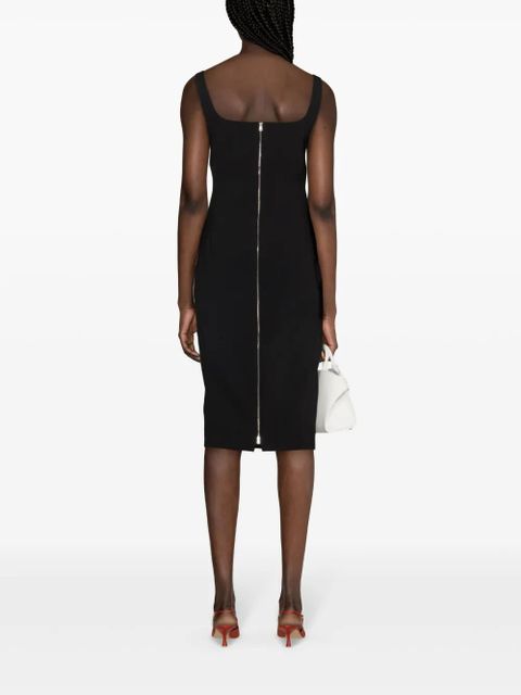 Victoria Beckham zip-up crepe midi dress - Black