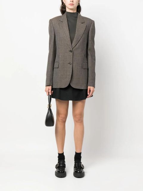 Miu Miu plaid-check single-breasted blazer - Brown