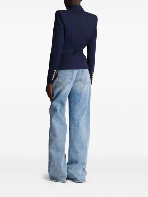 Balmain double-breasted wool jacket - Blue