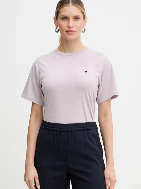 Weekend Max Mara t-shirt bawełniany VENACO damski kolor fioletowy 2615971031600 - zdjęcie produktu nr 1