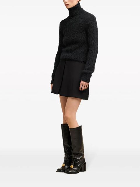 AMI Paris brushed-effect cotton jumper - Black