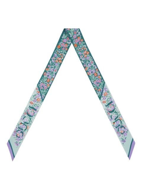 Gucci floral-print twill ribbon scarf - Green - zdjęcie produktu nr 2