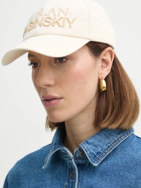 Ruslan Baginskiy czapka z daszkiem bawełniana kolor beżowy z aplikacją BSB041-C-GFL