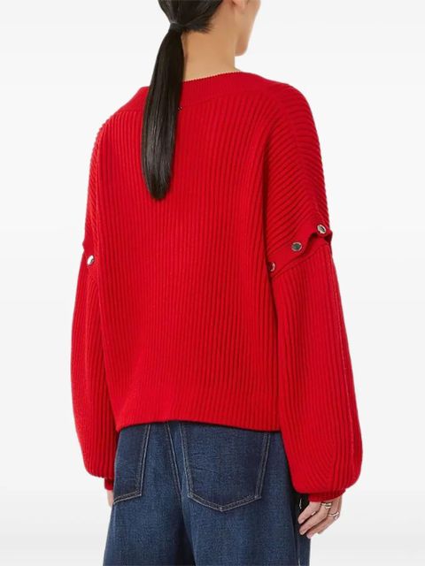 Sportmax V-neck button-detail sweater - Red
