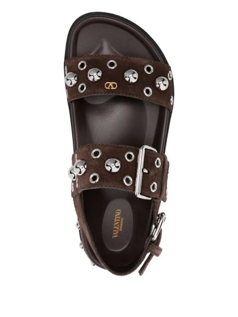 Valentino Garavani stud-embellished sandals - Brown