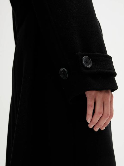 Marc O'Polo płaszcz z dodatkiem wełny kolor czarny 5000007651