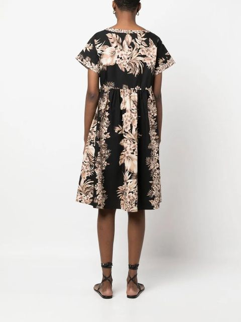 TWINSET floral-print scoop neck dress - Black