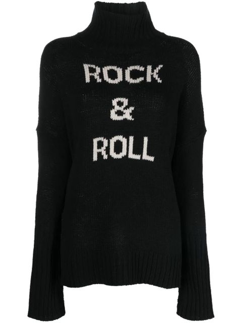 Zadig&Voltaire funnel-neck intarsia-knit jumper - Black - zdjęcie produktu nr 1