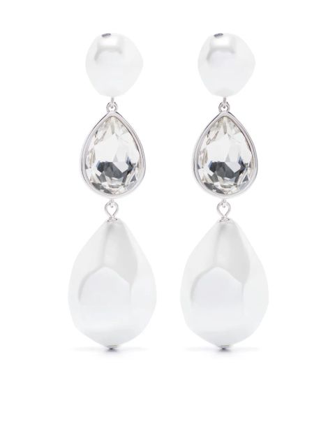 Self-Portrait faux-pearl droplet earrings - White - zdjęcie produktu nr 1