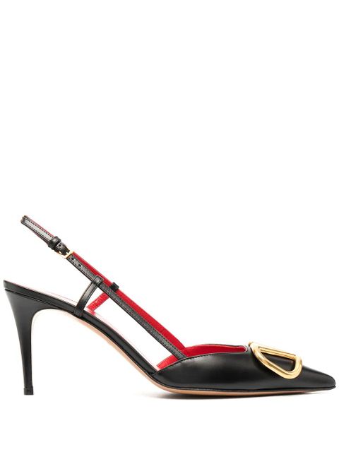 Valentino Garavani 80mm VLogo Signature slingback pumps - Black - zdjęcie produktu nr 1