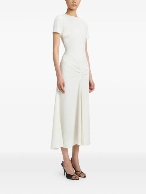 Victoria Beckham Blaire gathered midi dress - Neutrals