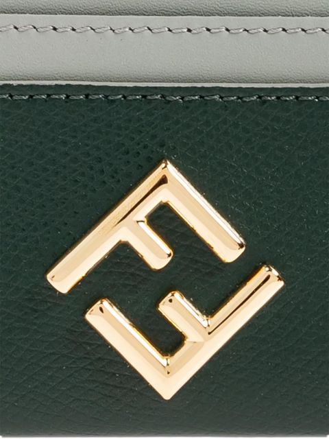 FENDI FF-detail leather cardholder - Green