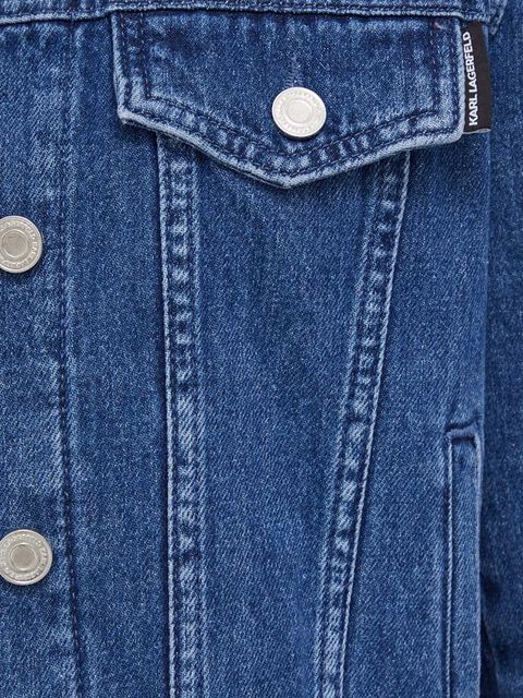 Karl Lagerfeld kurtka jeansowa damska kolor niebieski przejściowa