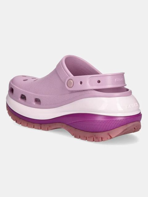Crocs klapki Classic Mega Crush Clog damskie kolor fioletowy na platformie 207988.5BX - zdjęcie produktu nr 2