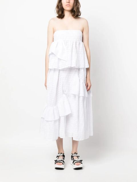 Cecilie Bahnsen ruffle-detail top - White