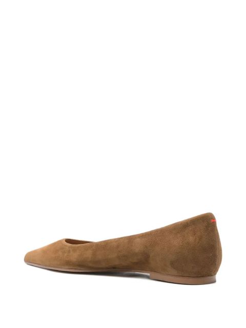 Aeyde pointed-toe suede flat pumps - Brown