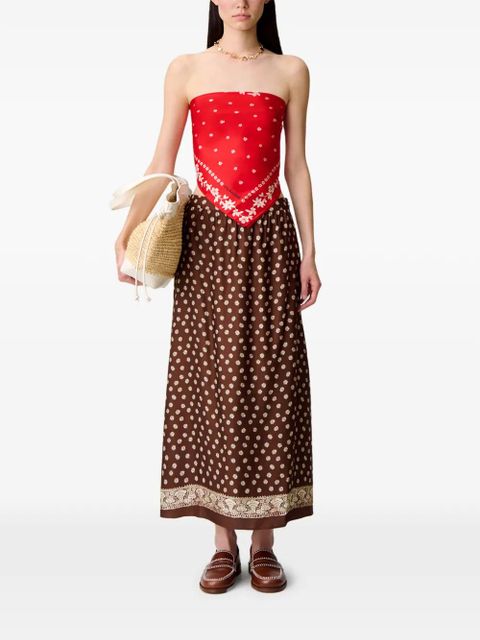 Claudie Pierlot floral-print midi skirt - Brown - zdjęcie produktu nr 2