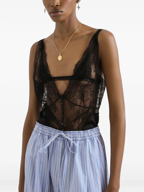 Dolce & Gabbana lace-detail top - Black