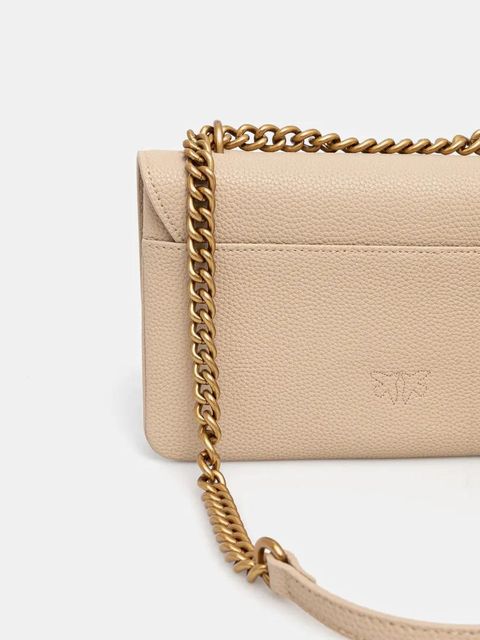 Pinko torebka skórzana kolor beżowy 104528 A29Q - zdjęcie produktu nr 2