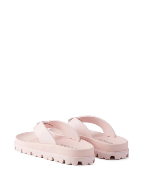 Prada triangle flat sandals - Pink