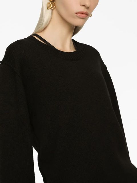 Dolce & Gabbana round-neck drop-shoulder jumper - Black