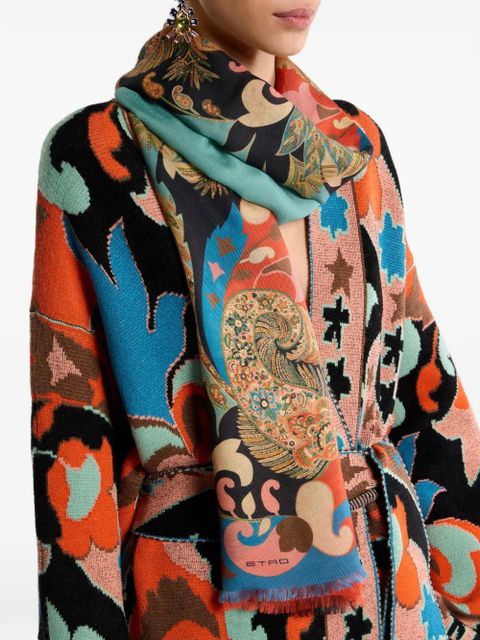 ETRO floral paisley scarf - Blue