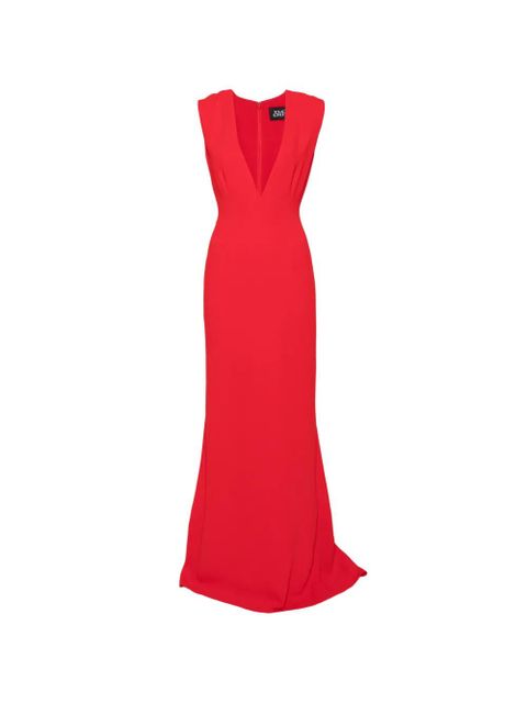 Solace London Althea plunging V-neck sleeveless maxi dress - Red - zdjęcie produktu nr 1