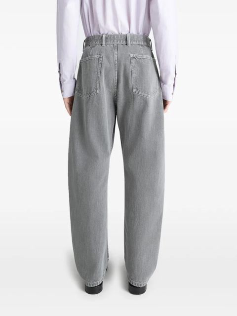 LEMAIRE buckle-closure panelled jeans - Grey
