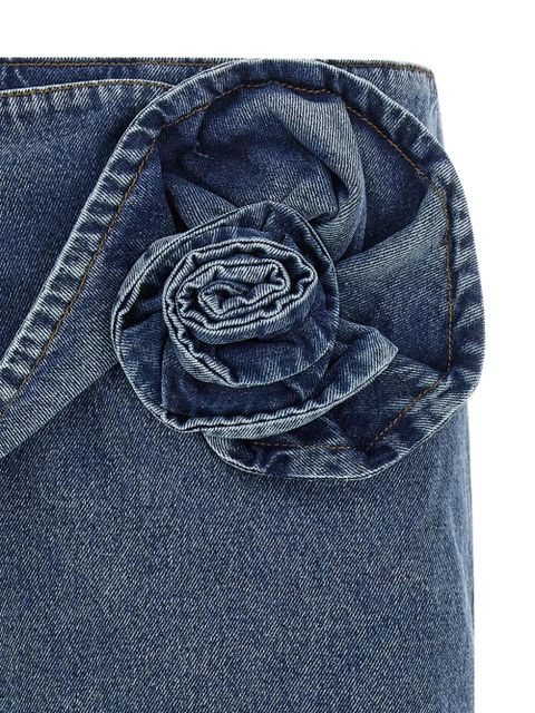 Magda Butrym floral denim skirt - Blue