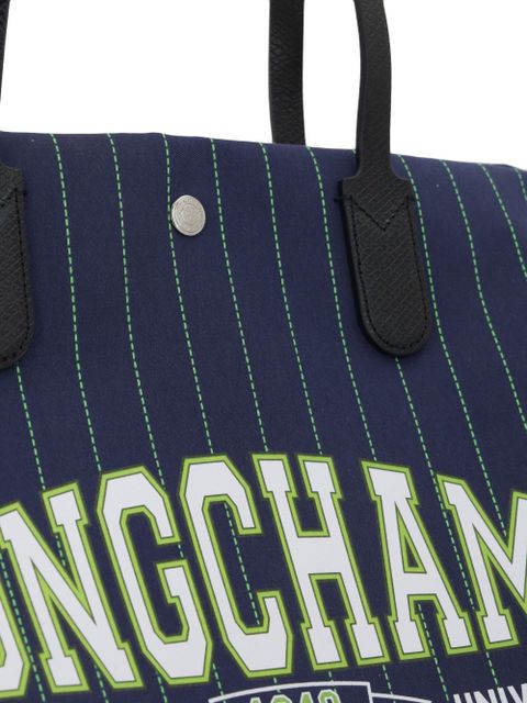 Longchamp logo-print shopper bag - Blue