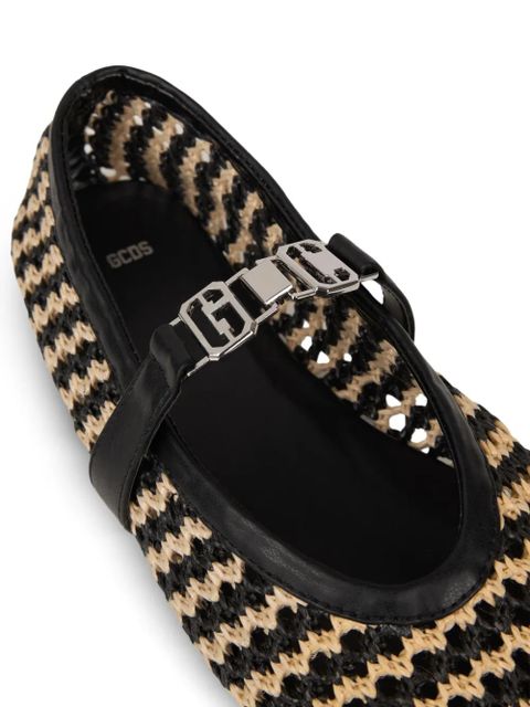 GCDS woven ballet flats - Black