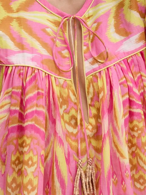 Farm Rio bluzka bawełniana damska kolor różowy wzorzysta 336600