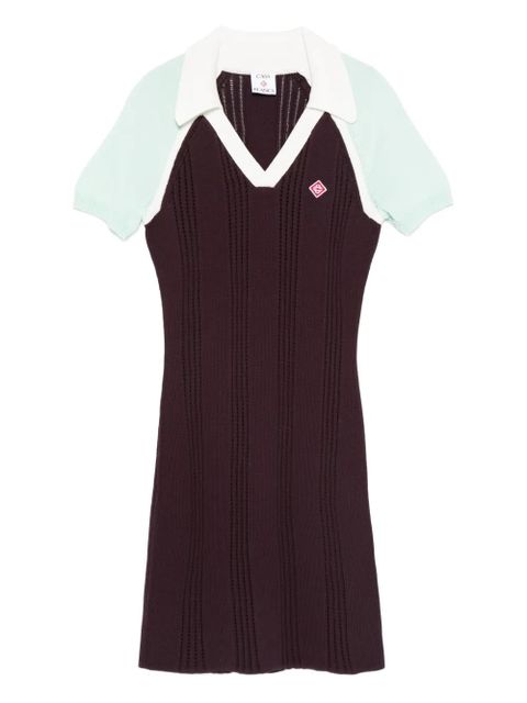 Casablanca V-neck logo-detail dress - Brown - zdjęcie produktu nr 1