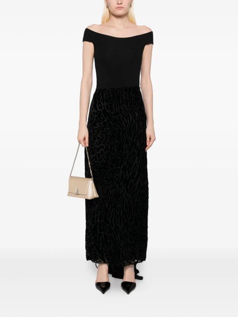 TOM FORD leopard-print velvet skirt - Black - zdjęcie produktu nr 2