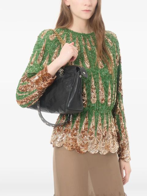 Valentino Garavani Embroidered Chiffon Top - Green