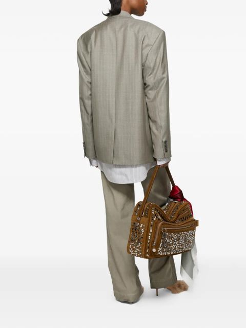 Acne Studios pinstripe-pattern layered blazer - Grey