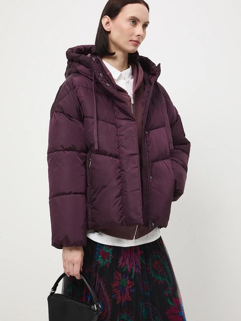 Medicine kurtka damska kolor bordowy zimowa oversize - zdjęcie produktu nr 1