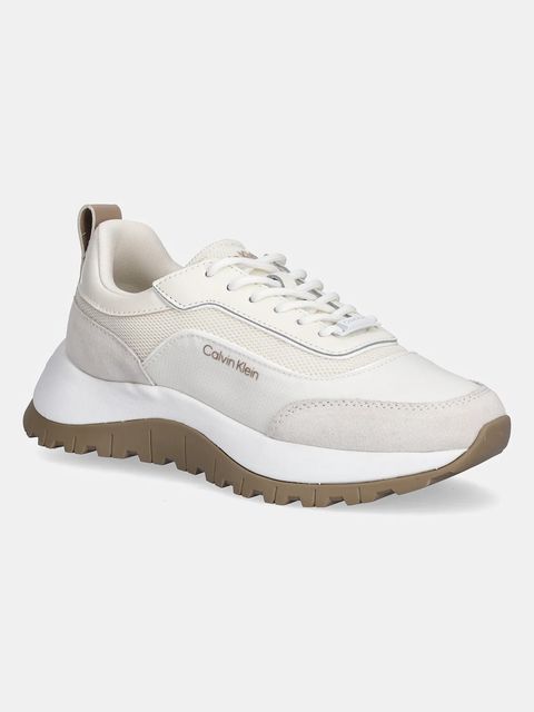 Calvin Klein sneakersy RUNNER LACE UP MESH MIX damskie kolor beżowy HW0HW02487 - zdjęcie produktu nr 1