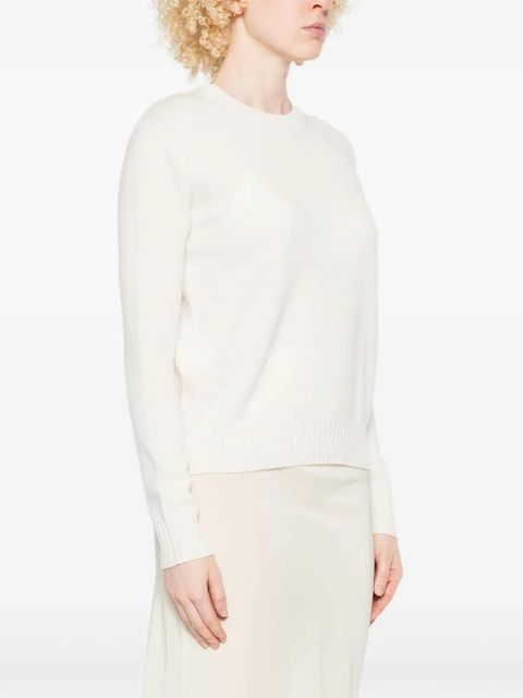 Max Mara round-neck long-sleeve sweater - White