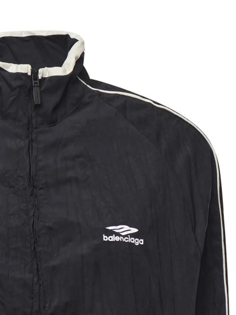 Balenciaga logo-embroidered piped jacket - Black