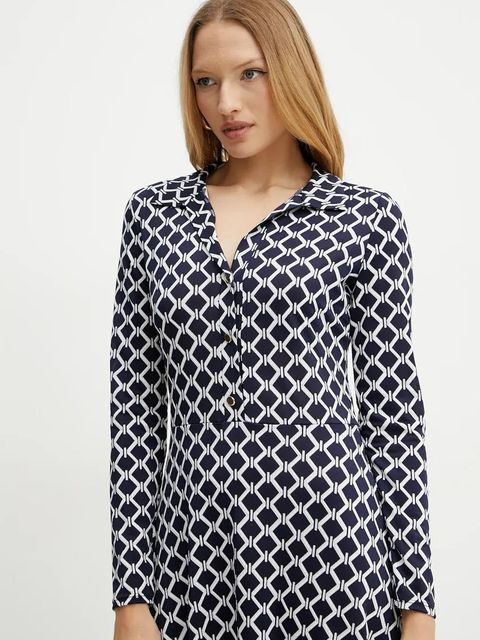 Morgan sukienka RGEOM kolor granatowy midi rozkloszowana RGEOM