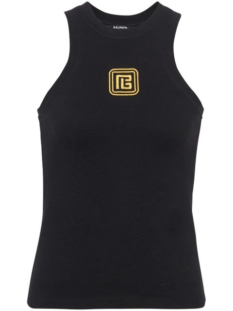 Balmain PB logo-embroidered tank top - Black - zdjęcie produktu nr 1