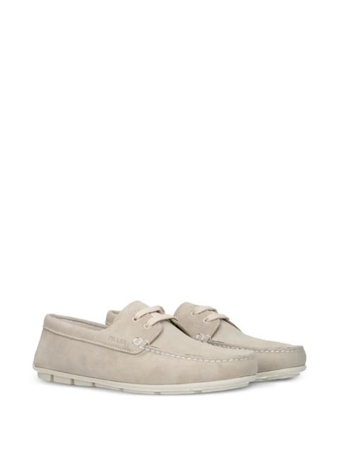 Prada lace-up suede loafers - Neutrals - zdjęcie produktu nr 2