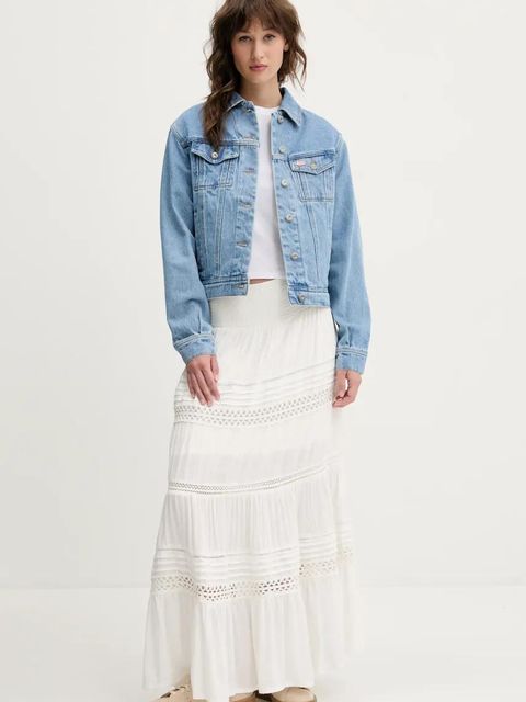 Superdry spódnica kolor beżowy maxi rozkloszowana W7210351A-71D - zdjęcie produktu nr 2